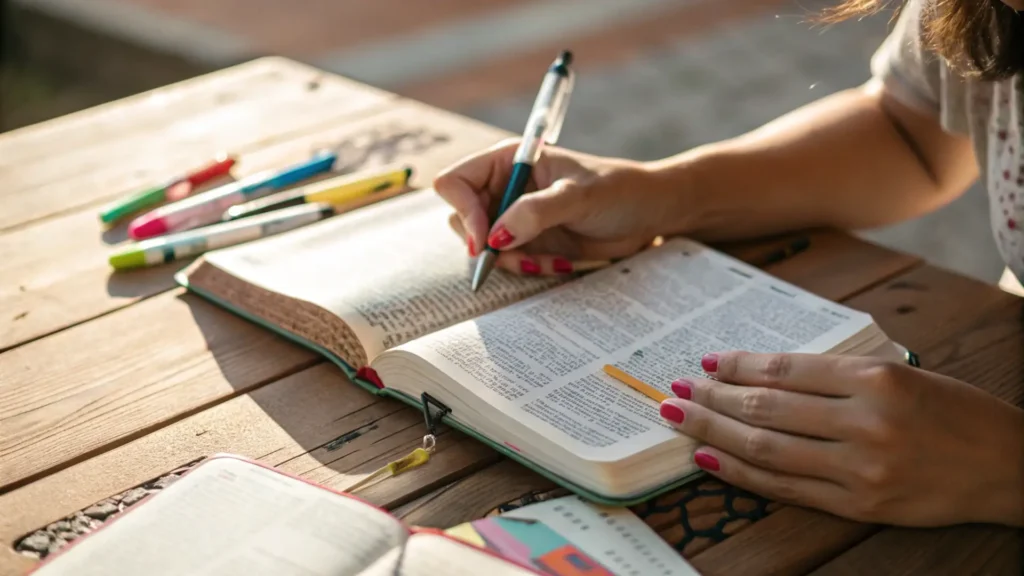 picture of me doing bible journaling